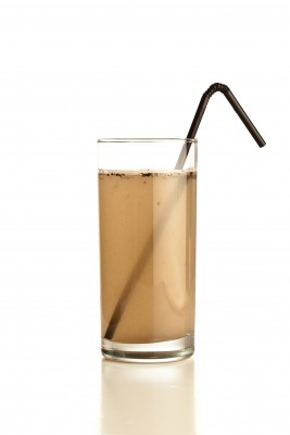 Dirty Water in Glass with Straw