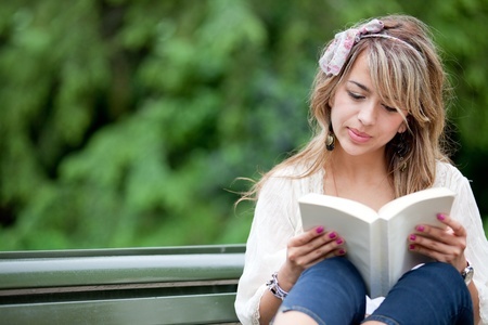 Young Woman Reading Book