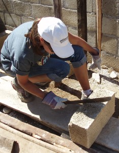 Me Cutting Cinderblock